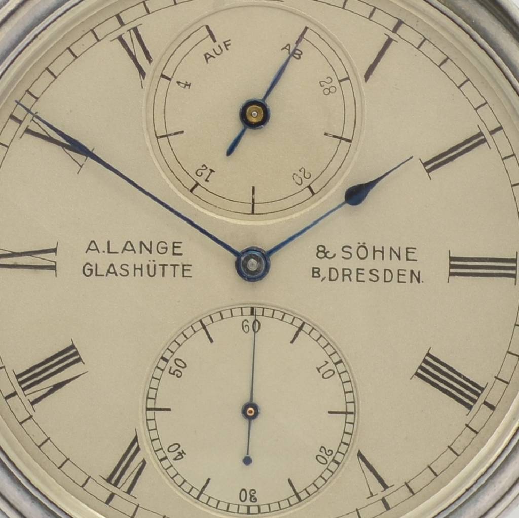 Detail b: A. LANGE & SÖHNE hochfeine und extrem seltene Beobachtungsuhr mit Chronometerhemmung "1/2 Sekunden-Chronometer" Nr. 60006, Deutschland am ...