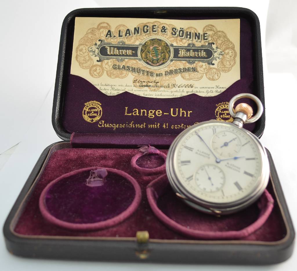 Detail h: A. LANGE & SÖHNE hochfeine und extrem seltene Beobachtungsuhr mit Chronometerhemmung "1/2 Sekunden-Chronometer" Nr. 60006, Deutschland am ...