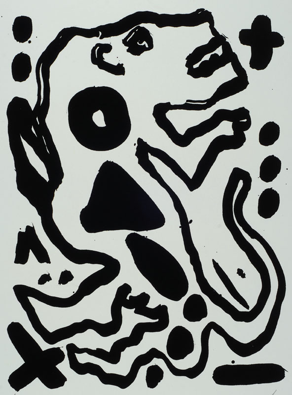 A.R. Penck, geb. 1939, Siebdruck, handsigniert, bezeichnet, rückseitig leicht verschmutzt, leichte Knicke, ca. 59x42 cm