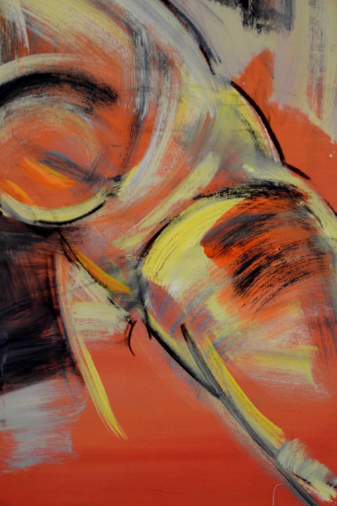 Detail a: Heiko Pippig, geb. 1951 Mosbach, "Der Läufer", rückseitig monogrammiert HP, Acryl/Lwd., mit Zertifikat, ca. 165x145 cm
