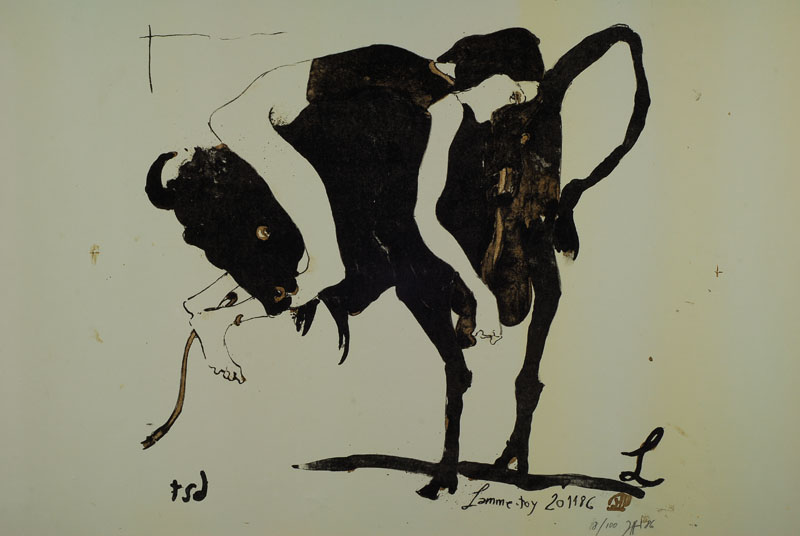 Horst Janssen, 1929-1995, Lamme-toy, Lithographie von 1986, handsigniert und nummeriert 8/100, Blattgr. ca. 47x64cm