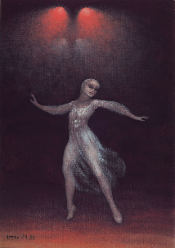 Irene Müller, geb. 1941, Tänzerin, Öl/Lwd., handsigniert Irene M. und datiert 96, ca. 60x42 cm, Rahmen