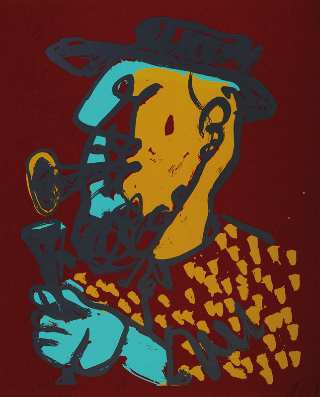 Markus Lüpertz, geb. 1941, Ohne Titel, Farbserigrafie auf Bütten, handsigniert und nummeriert e.a., Auflage 40, Blattgr. ca. 75x64 cm