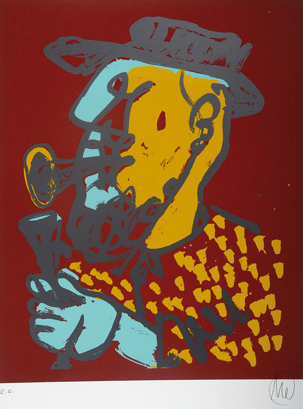 Markus Lüpertz, geb. 1941, Ohne Titel, Farbserigrafie auf Bütten, handsigniert und nummeriert e.a., Auflage 40, Blattgr. ca. 75x64 cm