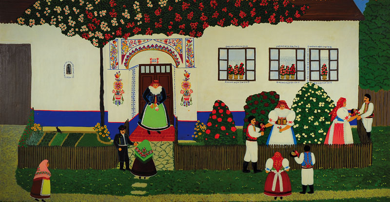 Ludmilla Porchazkova, 1903 Horni-Herspice-1983 Slavkov, begann als Hausfrau 1941 in Damborice zu malen und wählte häufig traditionelle ...