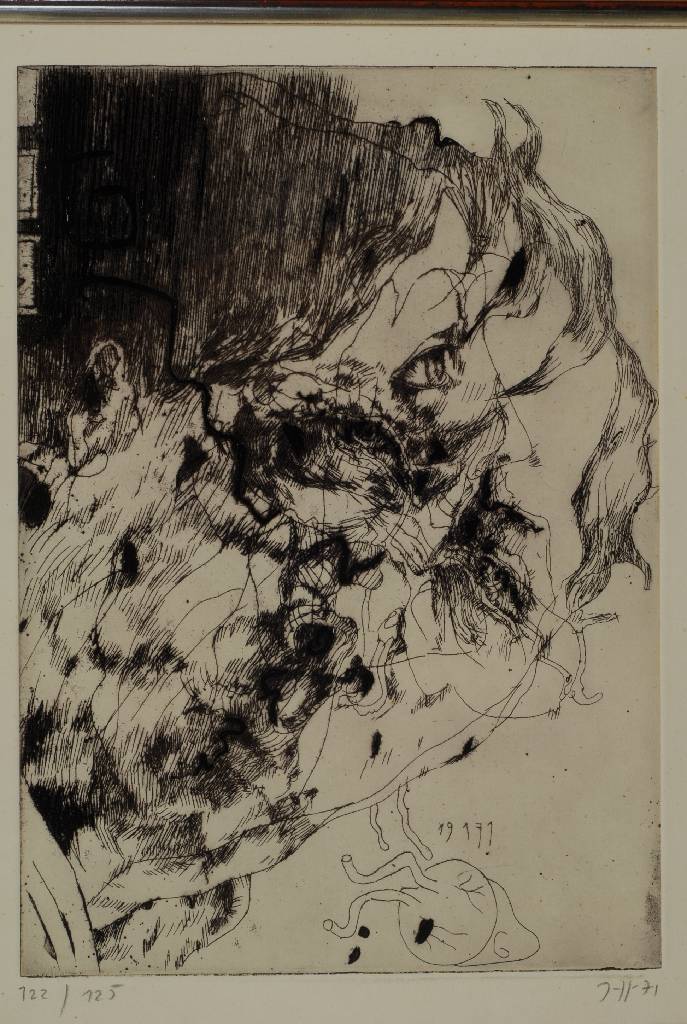Horst Janssen, 1929 - 1995, Radierung, Porträt, num. 122/125, Monogramm. und dat. 71, ca. 26 x 18.5 cm