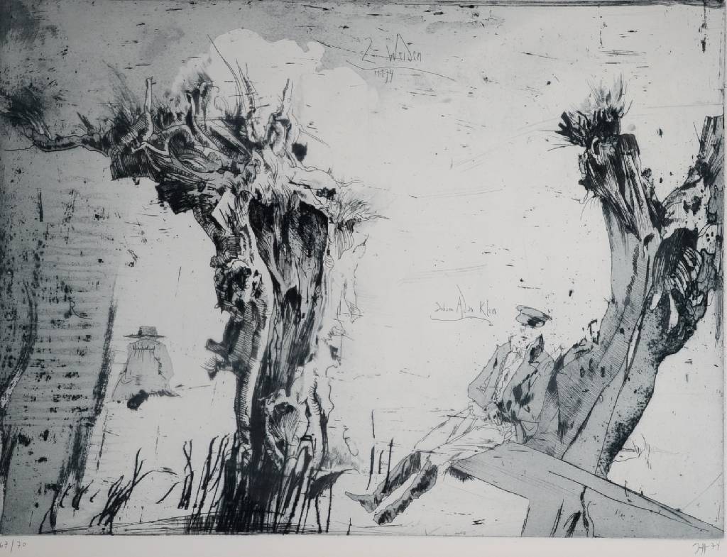 Horst Janssen, 1929 - 1995, Radierung, Johann Adam Klein, 67/70, monogr. und dat. 74, ca. 43.5 x 59 cm, unter Glas, Rahmen