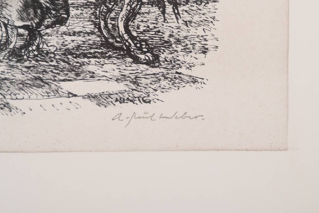 Detail e: A.Paul Weber, 1883-1980, Konvolut aus zwei Radierungen, "Der sterbende Hecht" und "Die Meister", je drucksigniert und ...