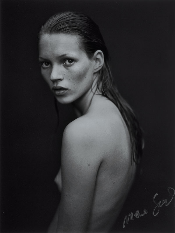 Mario Sorrenti, geb. 1971 Neapel/Italien, Kate Moss, s/w Fotografie, handsigniert, ca. 39x30,5 cm