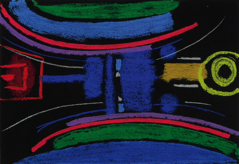 Max Ackermann, 1887-1975, Farblithographie, handsigniert und datiert 1973, bez. E.A., ca. 50x35cm, unter Glas, Rahmen