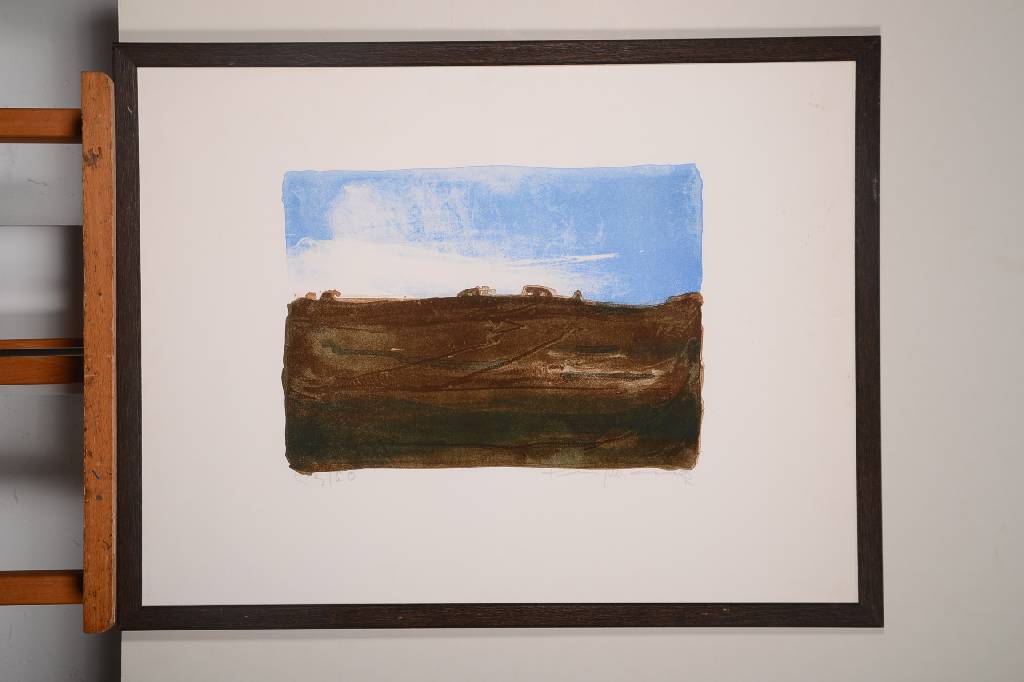 Detail a: Klaus Fußmann, geb. 1938 Velbert, Farblithographie, handsigniert und nummeriert E 3/60, ca. 28x38 cm, unter Glas, Rahmen