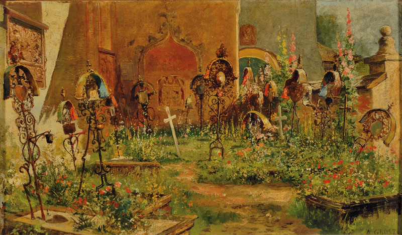 August Ignatz Grosz, 1847 Wien - 1917, Schüler der Wiener Akademie unter Albert Zimmermann u. Eduard von Lichtenfels, unternahm Studienreisen nach ...