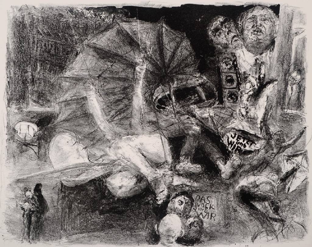 Bernhard Heisig, 1925-2011, Das Volk sind wir, Lithographie von 1989, handsigniert und num. 42/300, ca. 34.5x43cm