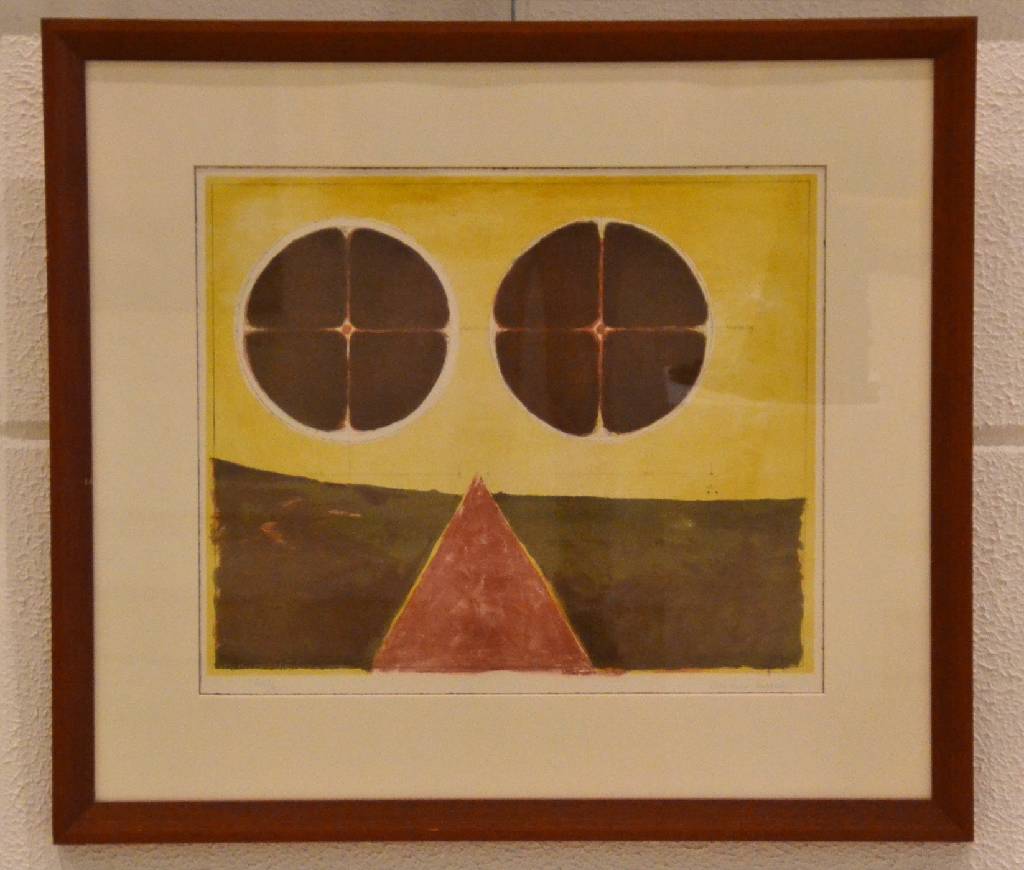 Detail a: Beatrix Sassen, geb. 1945, studierte von 1962-1965 bei Joseph Beuys und 1975-1978 bei Erwin Heerich, hier: Lithographie übermalt mit Bleistift, ...