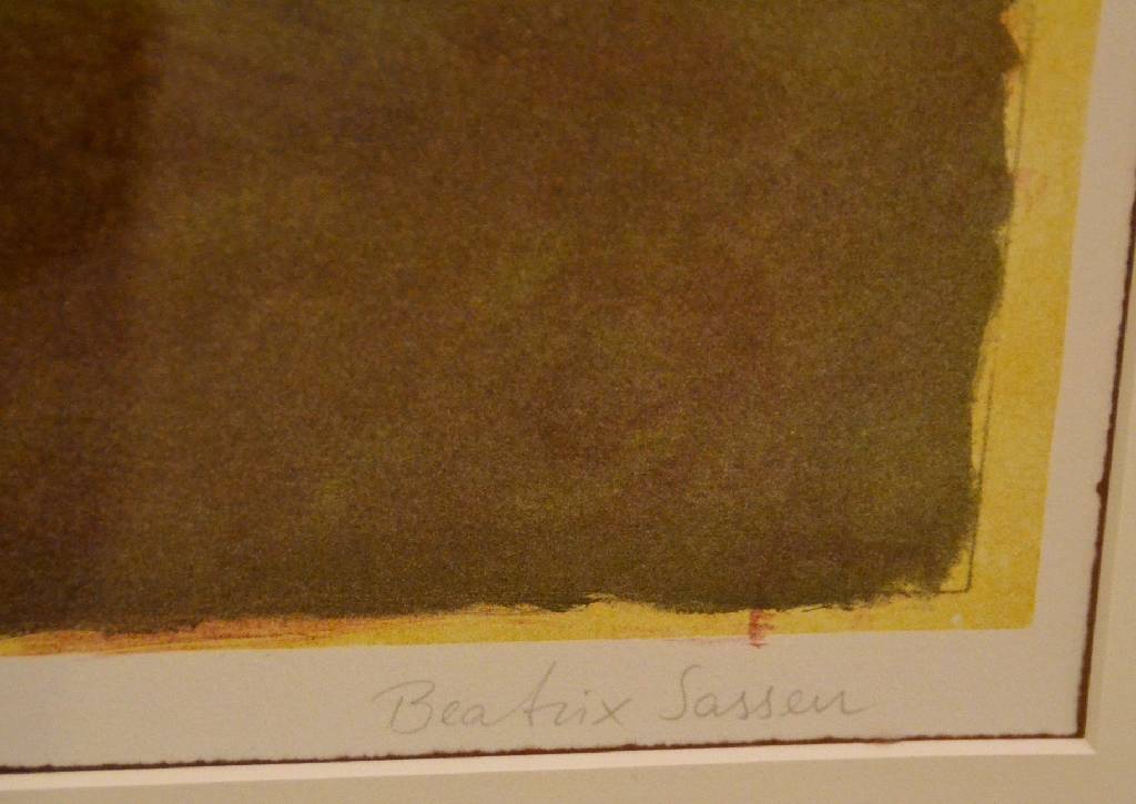 Detail b: Beatrix Sassen, geb. 1945, studierte von 1962-1965 bei Joseph Beuys und 1975-1978 bei Erwin Heerich, hier: Lithographie übermalt mit Bleistift, ...