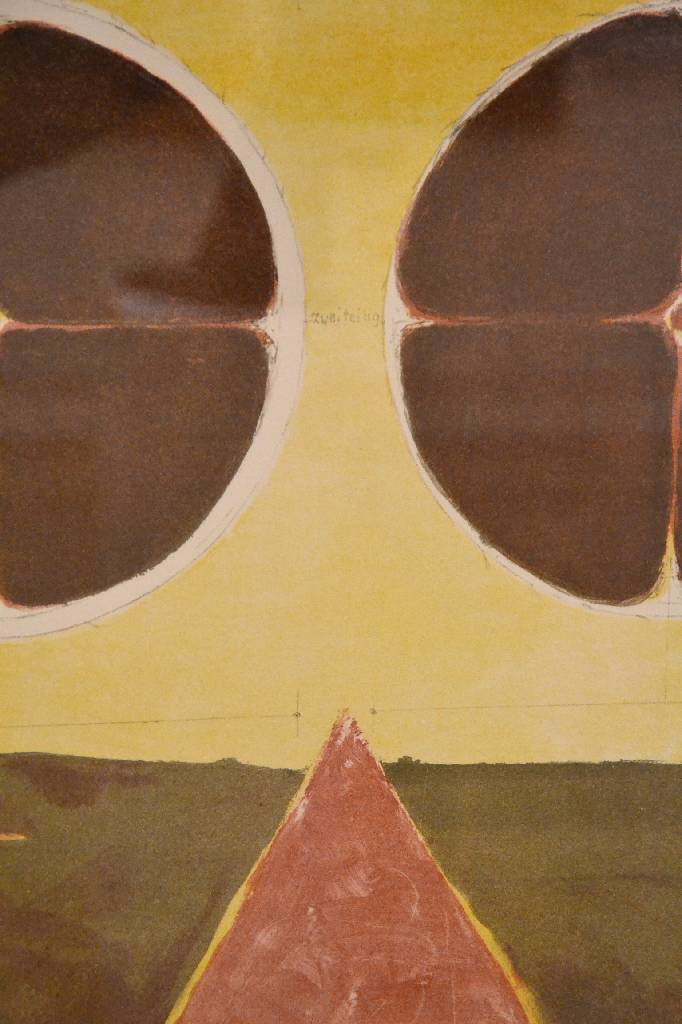 Detail c: Beatrix Sassen, geb. 1945, studierte von 1962-1965 bei Joseph Beuys und 1975-1978 bei Erwin Heerich, hier: Lithographie übermalt mit Bleistift, ...