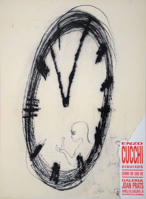 Enzo Cucchi, geb. 1949, Farboffset, Plakat der Galeria Joan Prats, ca. 76x56 cm