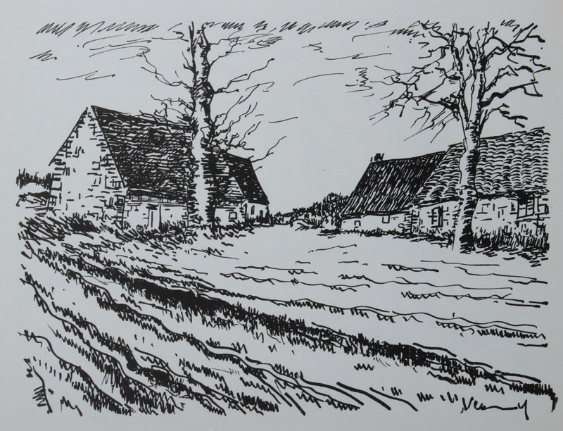 Maurice de Vlaminck, 1876-1958, Konvolut aus vier Lithographien, "Maisons dans la Beauce", "La pontinière à Rueil", "Les ...