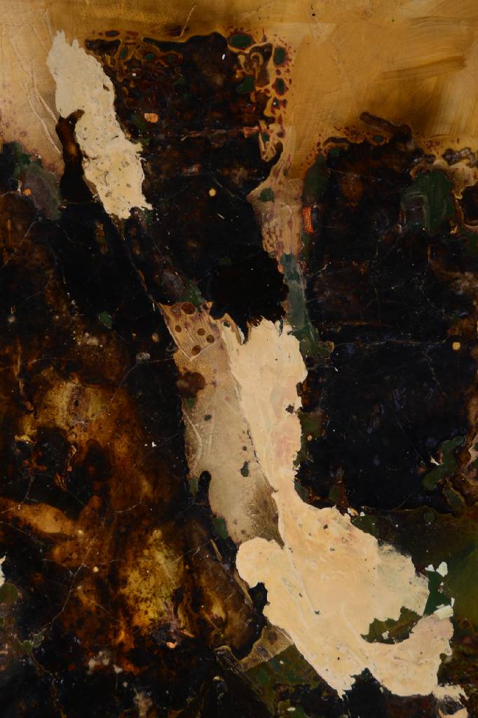 Detail c: Unbekannter zeitgenössischer Künstler, Abstrakte Komposition, Mischtechnik/Acryl auf Metall, ca. 98,5x78 cm