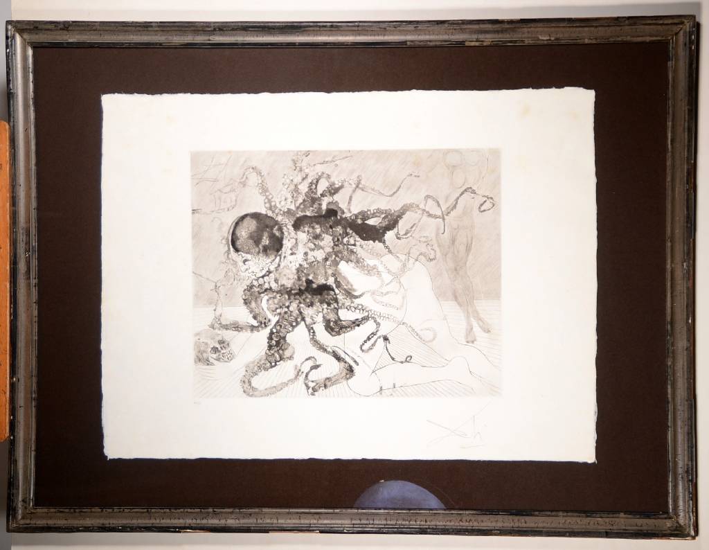 Detail a: Salvador Dali, 1904-1989, Lithographie, 1963, aus Odysee, hier: Medusa als Oktopus dargestellt, im Wechselspiel von Tod und Leben, bildhaft ...