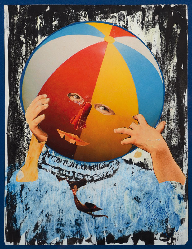 Rüdiger Pethke, geb. 1939, Mischtechnik/Collage, handsigniert und datiert 68, ca. 31x23.5 cm, unter Glas gerahmt