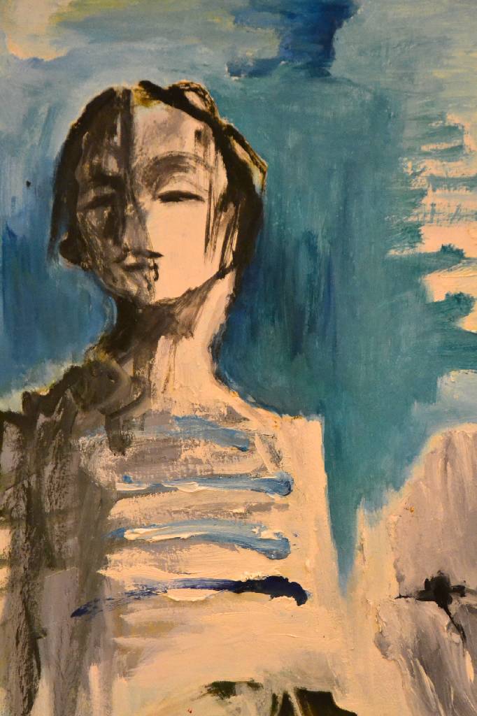 Detail a: Heinz Seeber, 1930 München - 1998 Triest, "Cassandra", Öl/Lwd., rückseitig signiert und datiert 1986, rückseitig bezeichnet, ca. ...