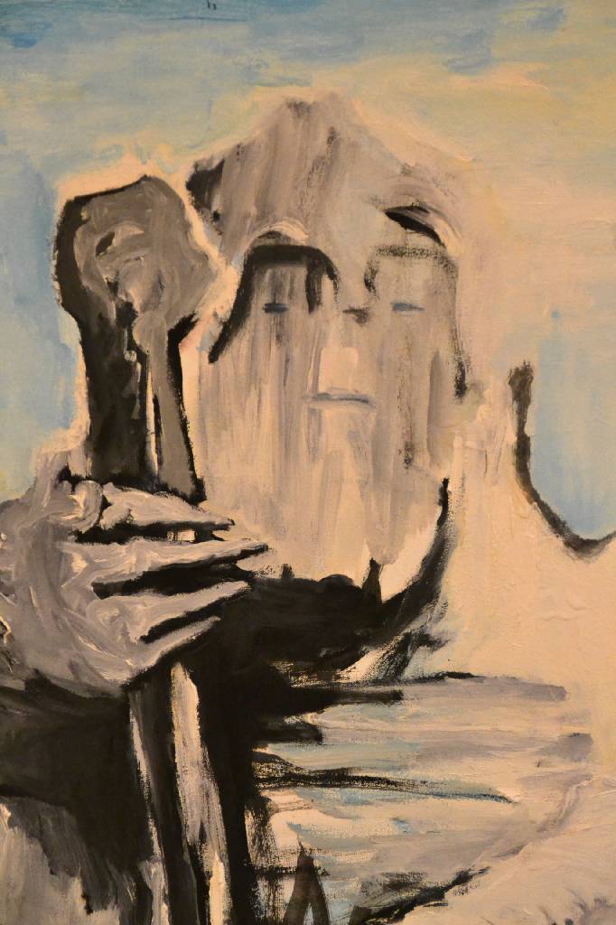 Detail b: Heinz Seeber, 1930 München - 1998 Triest, "Cassandra", Öl/Lwd., rückseitig signiert und datiert 1986, rückseitig bezeichnet, ca. ...