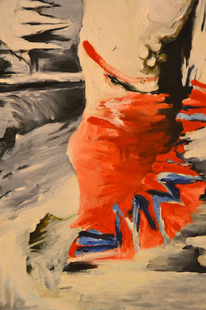 Detail c: Heinz Seeber, 1930 München - 1998 Triest, "Cassandra", Öl/Lwd., rückseitig signiert und datiert 1986, rückseitig bezeichnet, ca. ...