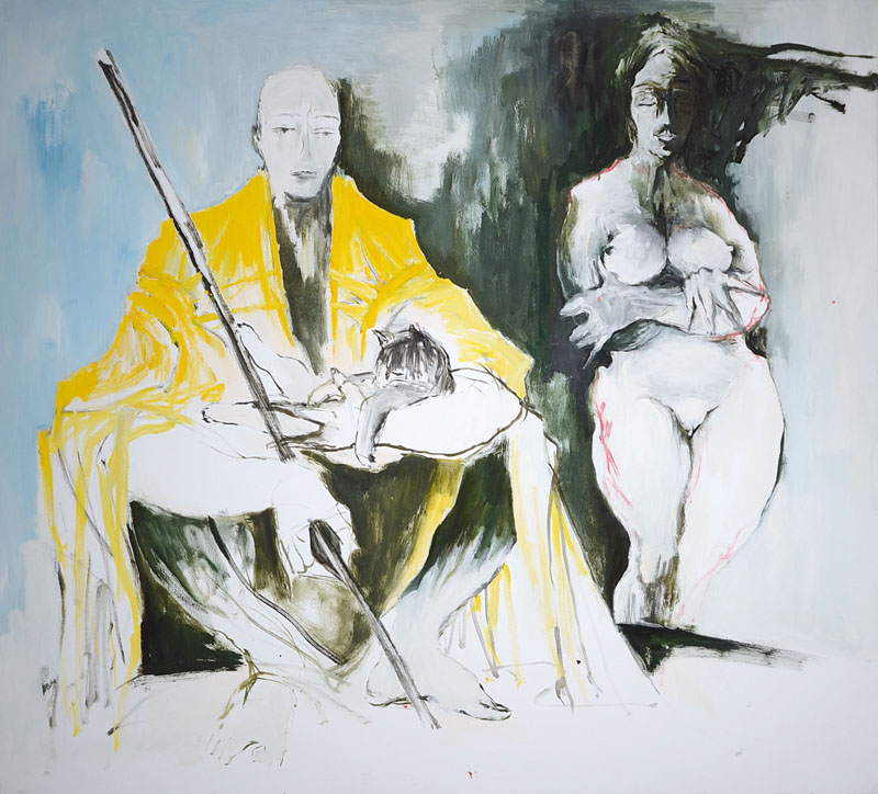 Heinz Seeber, 1930 München - 1998 Triest, "Bimbo", Öl/Lwd., rückseitig signiert und datiert 1990, rückseitig bezeichnet, ca. 102x115 cm