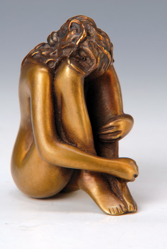Bruno Bruni, geb. 1935 Gradara/Italien, Mignon, Bronzeskulptur, signiert und num. CCLXXVI/D, H. ca. 8cm