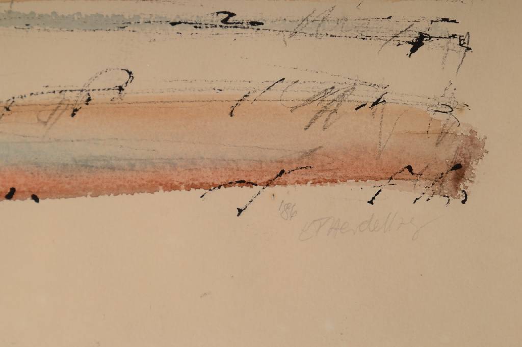 Detail b: Eleonore Fuchs-Heidelberg, 1946 Heidelberg - 2012 Berlin, Konvolut aus zwei Aquarellen auf gebräuntem Papier, je signiert und datiert 86, ca. 24x32 ...