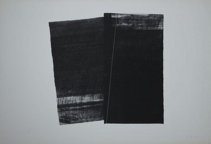 Hans Hartung, 1904 Leipzig-1989 Antibes, Lithographie auf dickem Velinkarton, handsigniert und nummeriert e.a., Motiv ca. 44,5x47 cm, Blatt ca. ...
