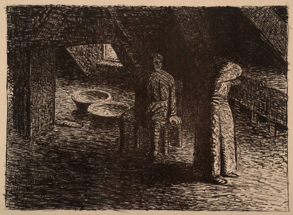 Ernst Barlach,1870 Wedel-1938 Rostock, "Die Schuldbewusste", Lithografie auf Japanpapier, 1912, Blatt 19 von 27 aus der Folge "Der ...