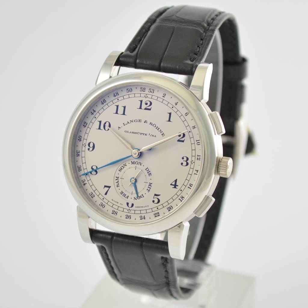 Detail b: A. LANGE & SÖHNE hochfeine & extrem seltene Herrenarmbanduhr Modell 1815 Kalenderwoche, Handaufzug, Ref. 245.025, ausverkauftes, auf weltweit 50 ...