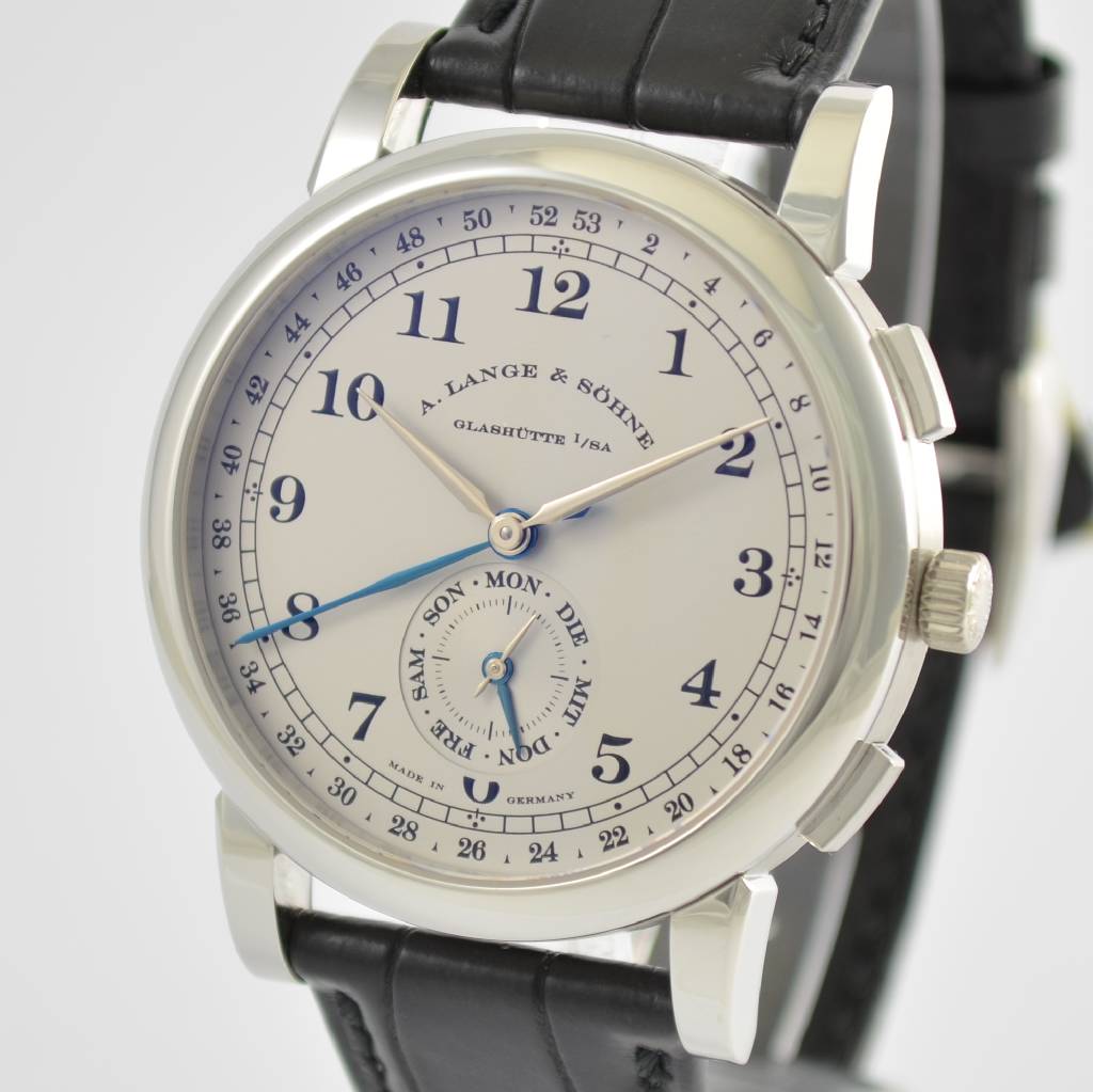Detail c: A. LANGE & SÖHNE hochfeine & extrem seltene Herrenarmbanduhr Modell 1815 Kalenderwoche, Handaufzug, Ref. 245.025, ausverkauftes, auf weltweit 50 ...