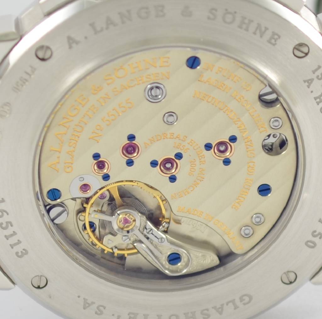 Detail g: A. LANGE & SÖHNE hochfeine & extrem seltene Herrenarmbanduhr Modell 1815 Kalenderwoche, Handaufzug, Ref. 245.025, ausverkauftes, auf weltweit 50 ...
