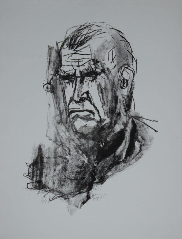 Otto Dix, 1891-1969, "Großes Selbstbildnis", Lithografie auf Bütten, 1965, Karsch 303 b (b), handsigniert, nummeriert 5/80, ca. 65.2x50 cm