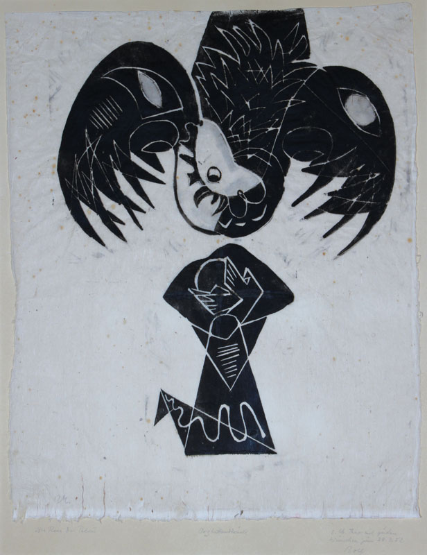 Rolf Müller-Landau, 1903-1997, "Die Reue des Petrus", Holzschnitt auf Chinapapier, handsigniert und datiert 1952, PP, Blatt ca. 52x41.5 ...