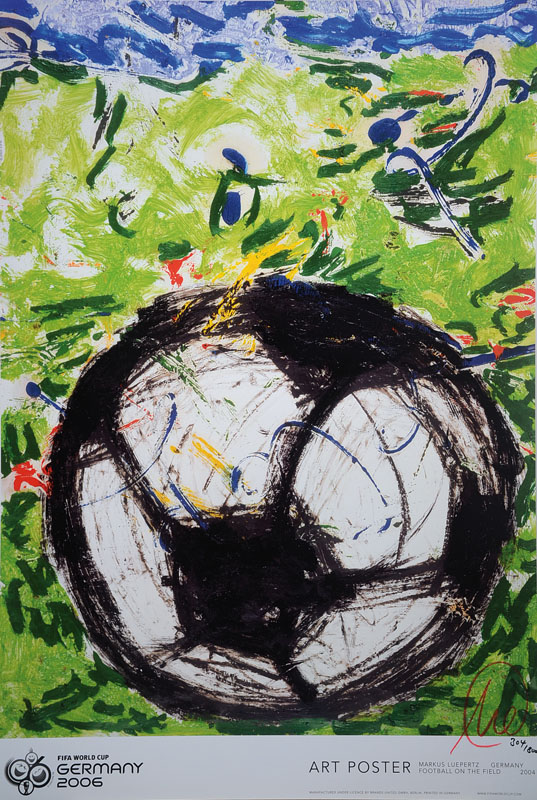 Markus Lüpertz, geb. 1941, Plakat zur FIFA-WM 2006 in Deutschland, Farboffset, handsigniert, nummeriert 304/800, ca. 97x68 cm