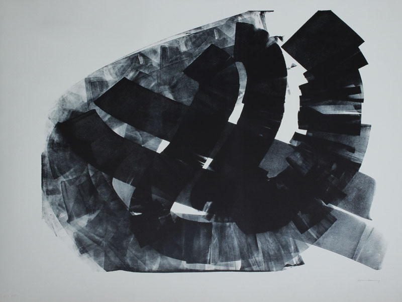 Hans Hartung, 1904 Leipzig-1989 Antibes, "L-43-1973", Lithografie auf festem Velin, von 1973, handsigniert, ca. 75x105 cm