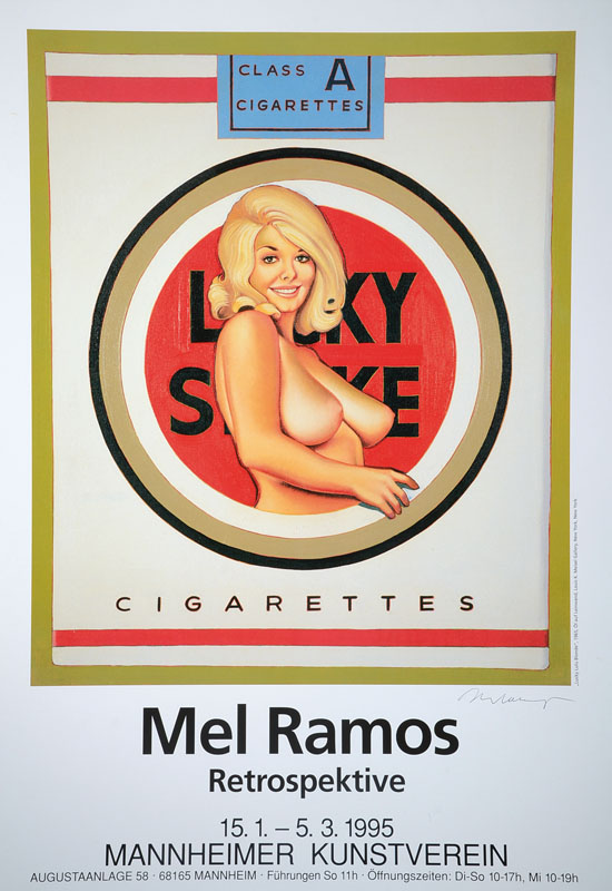 Mel Ramos, geb. 1935, "Lucky Lulu Blonde", Farboffset, Plakat Retrospektive, handsigniert, ca. 84x59 cm