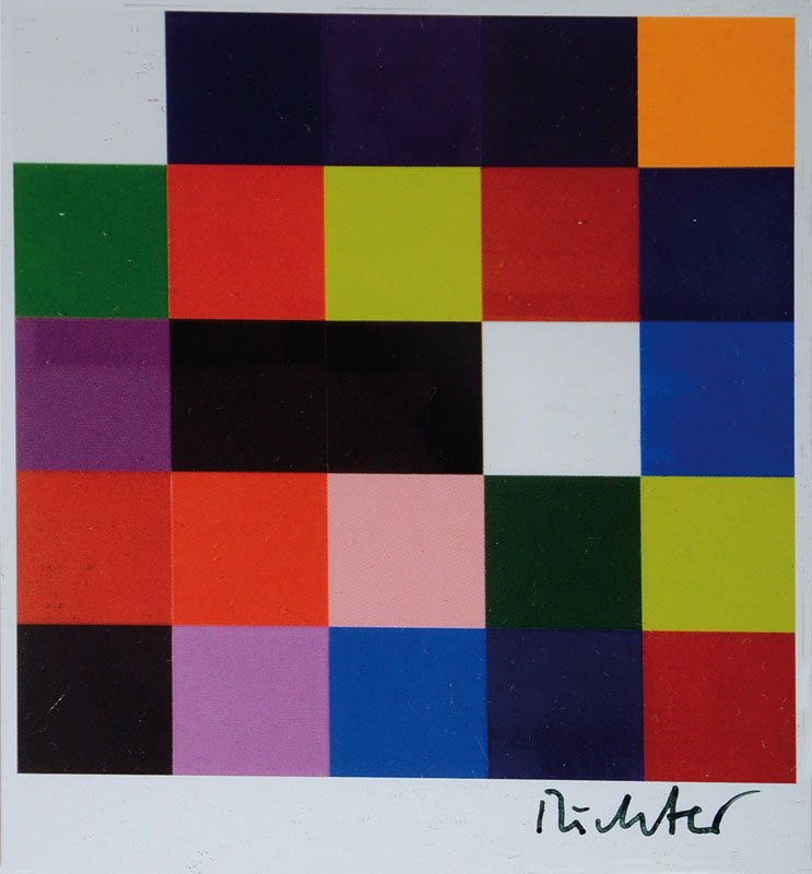 Gerhard Richter, geb. 1932, drei Multiples, Postkarten, je handsigniert, je ca. 15x10,5 cm, unter Glas gerahmt