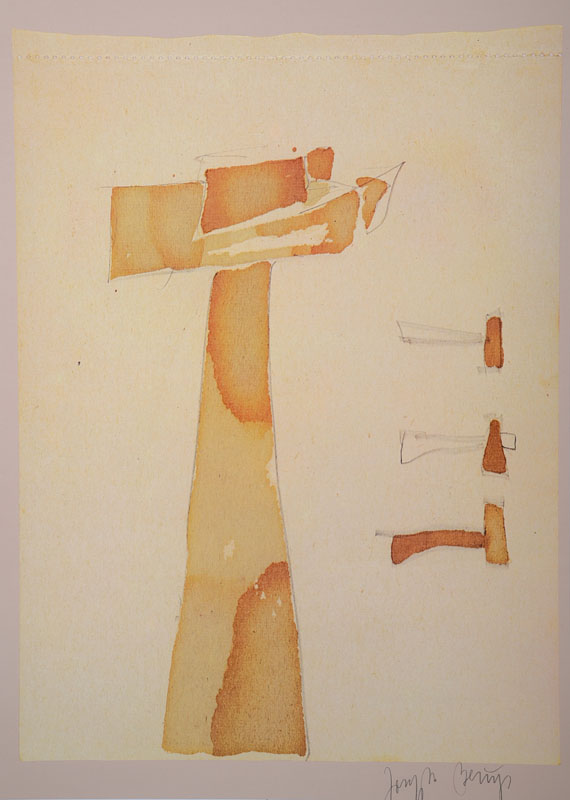 Joseph Beuys, 1921-1986, Farboffset, handsigniert, ca. 66x45,5 cm, unter Glas gerahmt