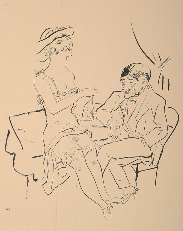 Georg Grosz, 1893-1959, Konvolut aus vier Aktlithografien der 20er Jahre, PP, je ca. 30 x 20 cm