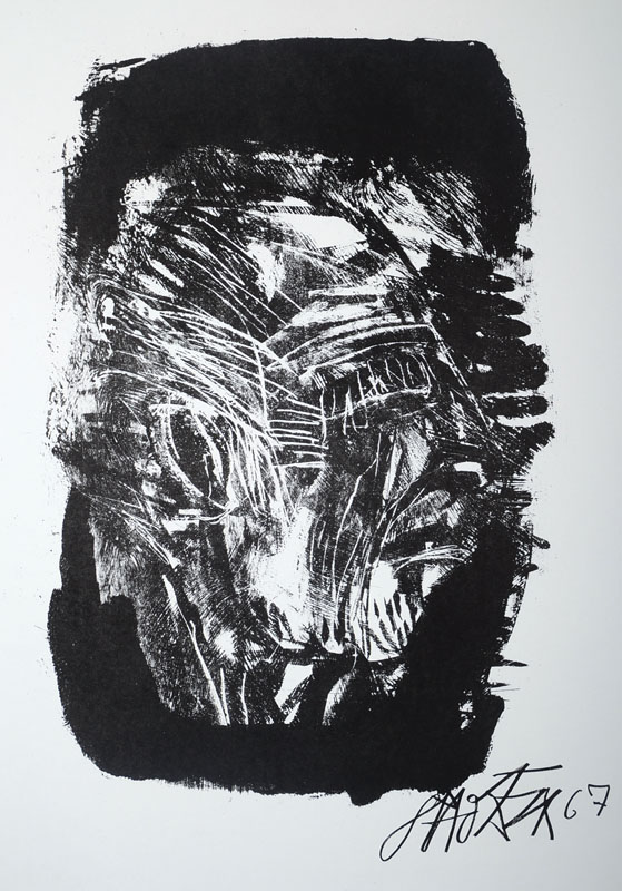 Otto Dix, 1891-1969, Lithografie, Selbstdarstellung, im Stein signiert, datiert 1967, ca. 57 x 50 cm
