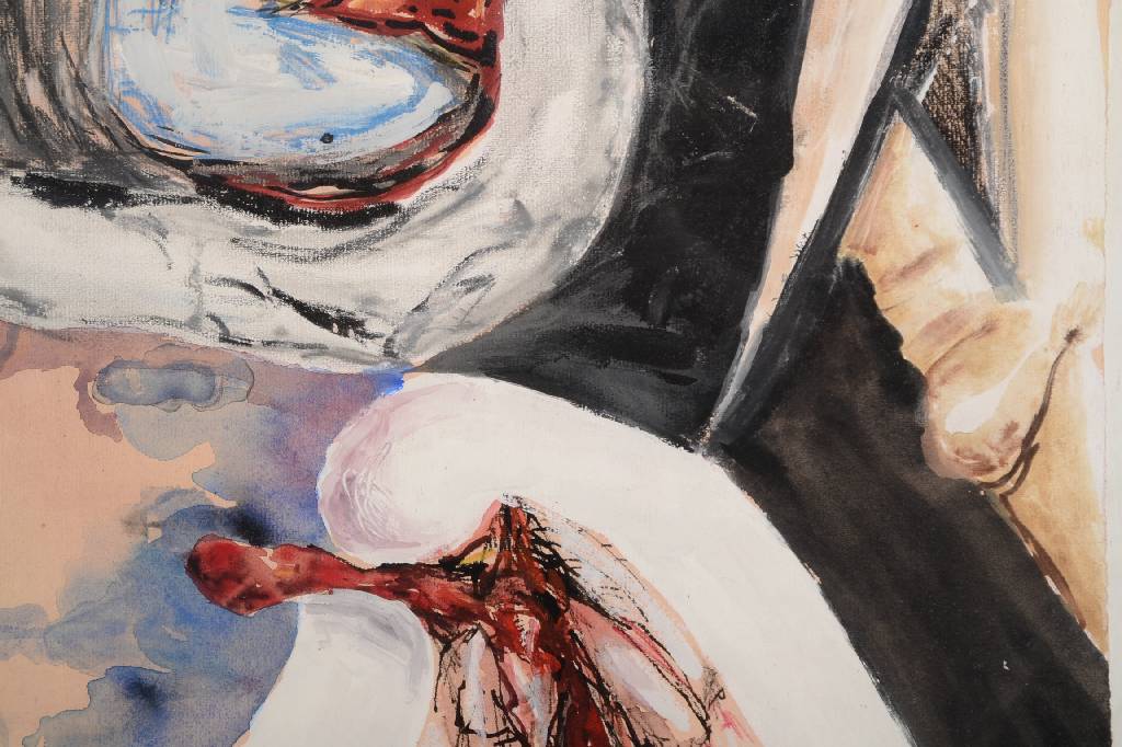 Detail c: Rainer Braxmaier, geb. 1949 Baden-Baden, Studium an der Akademie Karlsruhe bei Emil Schumacher und Werner Knaupp, hier: Übliche Männerwahl, ...