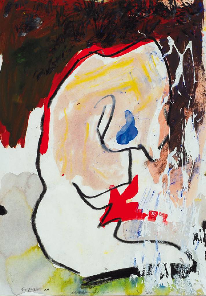 Rainer Braxmaier, geb. 1949 Baden-Baden, Studium an der Akademie Karlsruhe bei Emil Schumacher und Werner Knaupp, hier: Ohne Titel, Gouache und ...