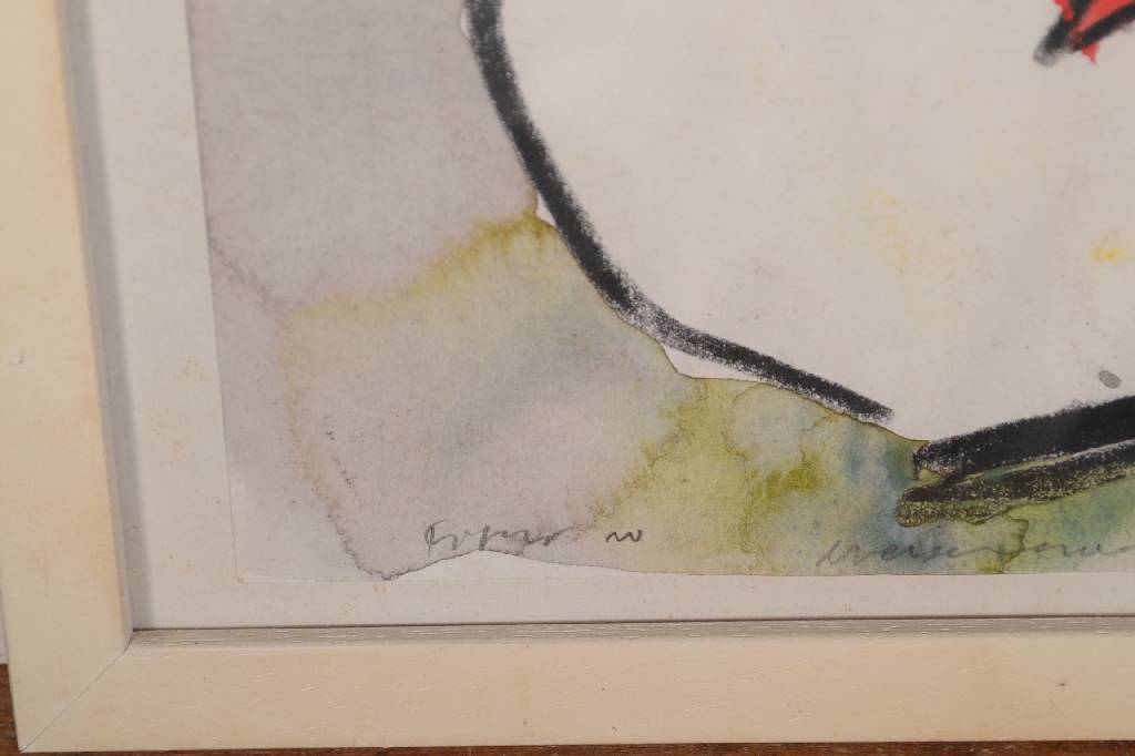 Detail b: Rainer Braxmaier, geb. 1949 Baden-Baden, Studium an der Akademie Karlsruhe bei Emil Schumacher und Werner Knaupp, hier: Ohne Titel, Gouache und ...