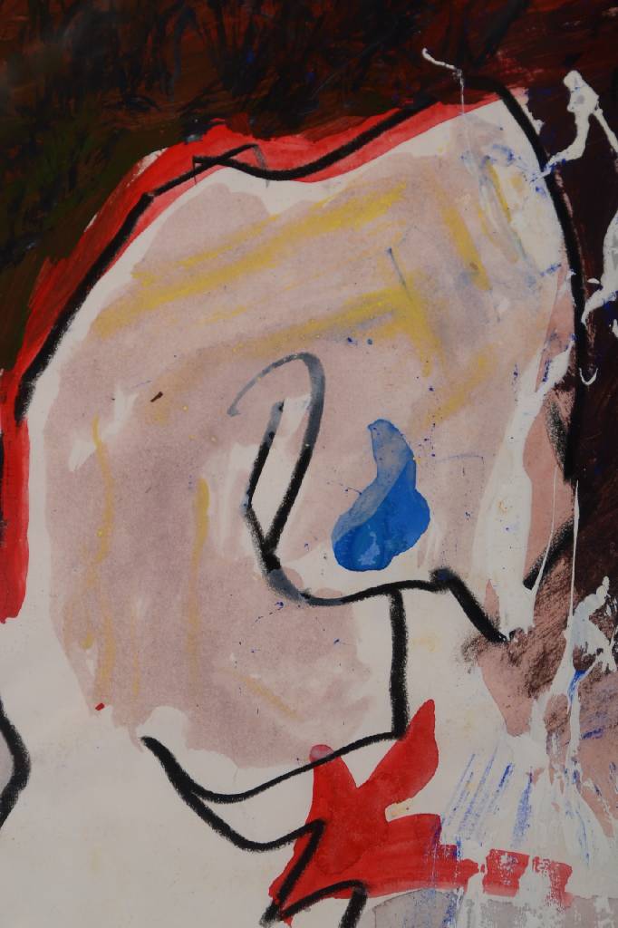 Detail c: Rainer Braxmaier, geb. 1949 Baden-Baden, Studium an der Akademie Karlsruhe bei Emil Schumacher und Werner Knaupp, hier: Ohne Titel, Gouache und ...