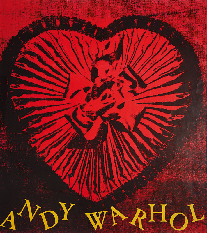 Andy Warhol, 1928-1987, Heart, Farboffset, handsigniert, am rechten Rand dünner Riss, unter Glas gerahmt, ca. 64x55cm